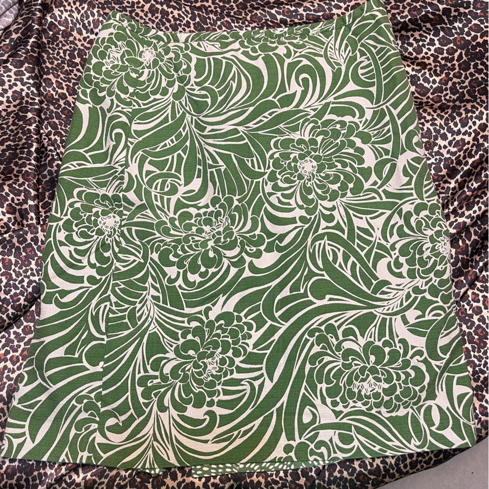 Ann Taylor Loft Green Midi Skirt